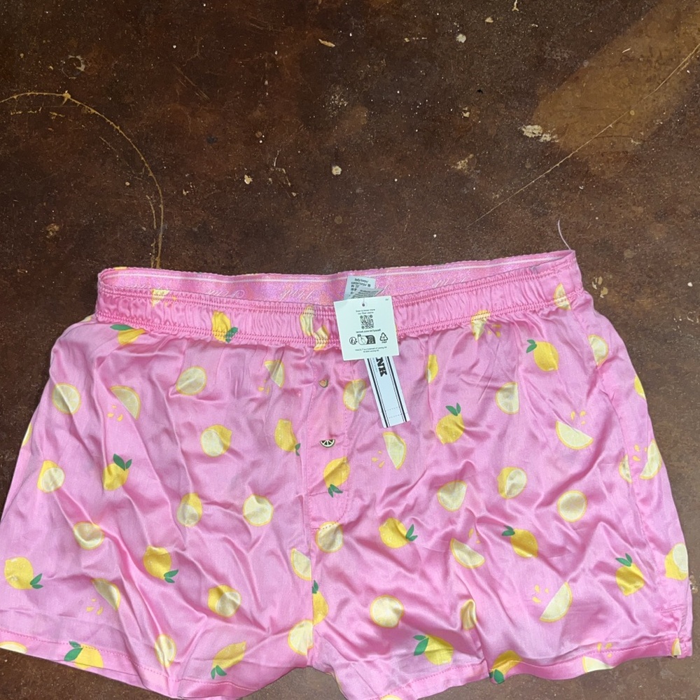 PINK Victoria's Secret Pink Lemon Print Pajama Shorts